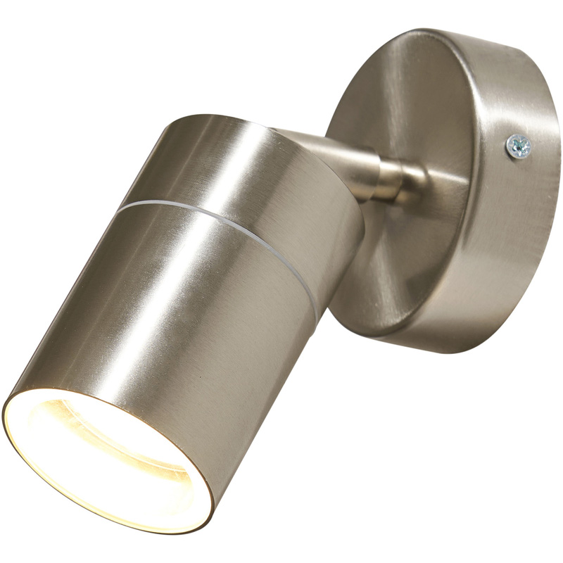 Stainless Steel Adjustable Up Or Down Wall Light IP44 GU10 1x35W Max - Toolstation