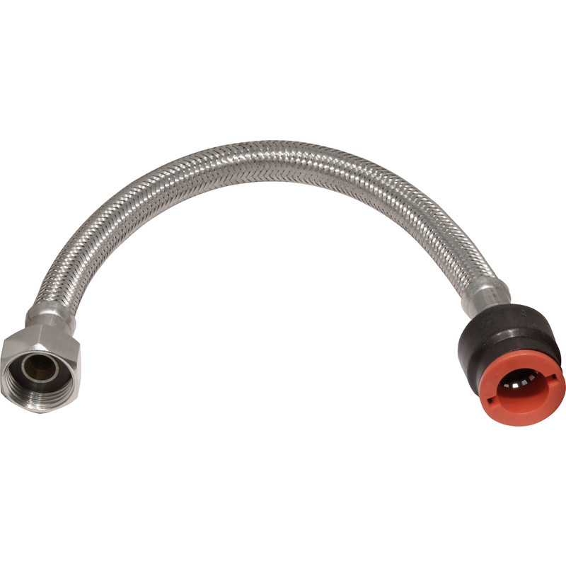 NEW 2 X Plumbing Flexible Tap Connector Pushfit 300mm 15mm x 1//2/" 10mm Bore