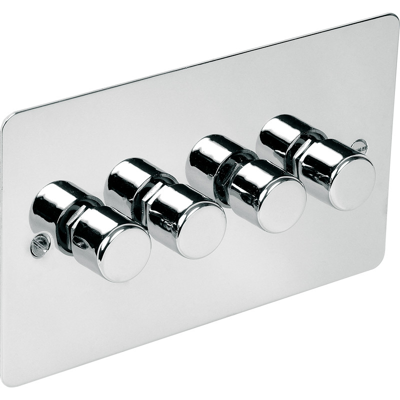 NUOVO DIMMER Lastra Piana CROMATO LUCIDO 250W 4 Gang 2 Vie fai da te NUOVO DIMMER Lastra Piana CROMATO LUCIDO 250W 4 Gang 2 Vie fai da te