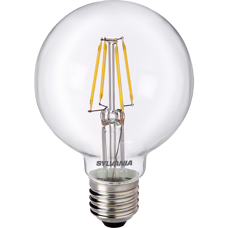 sylvania led filament effect g80 globe l 4w es 470lm sylvania led filament effect g80 globe l 4w es 470lm