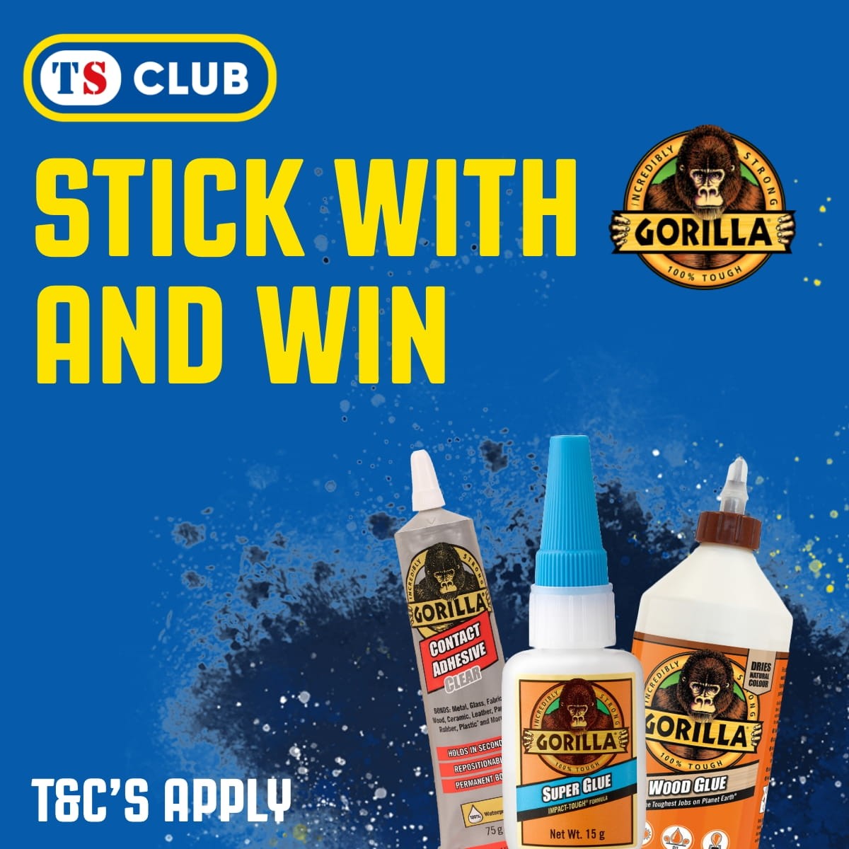 Win prizes with Gorilla Glue