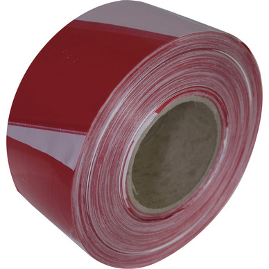 Toolstation: Red + White Barrier Tape 70mm x 500m